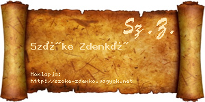 Szőke Zdenkó névjegykártya